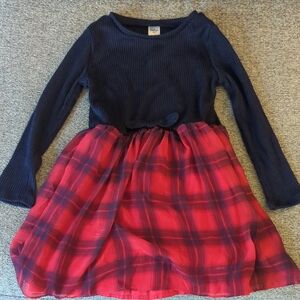 OshKosh B'gosh Navy and Red Plaid Dress